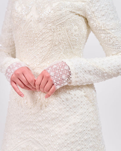 The Ivory Hand-Embroidered Still Moment Dress