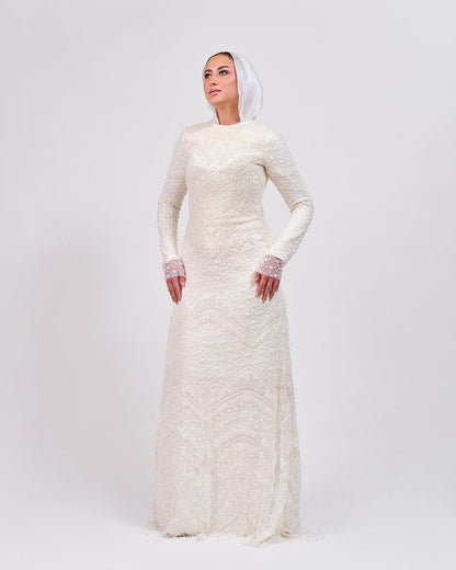 The Ivory Hand-Embroidered Still Moment Dress