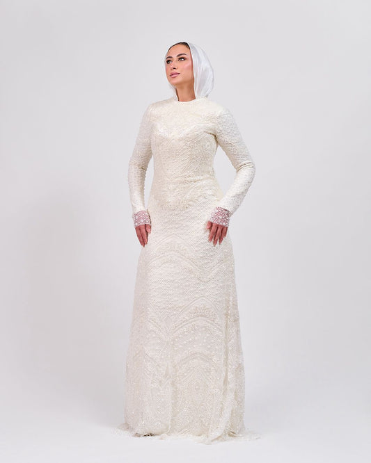 The Ivory Hand-Embroidered Still Moment Dress