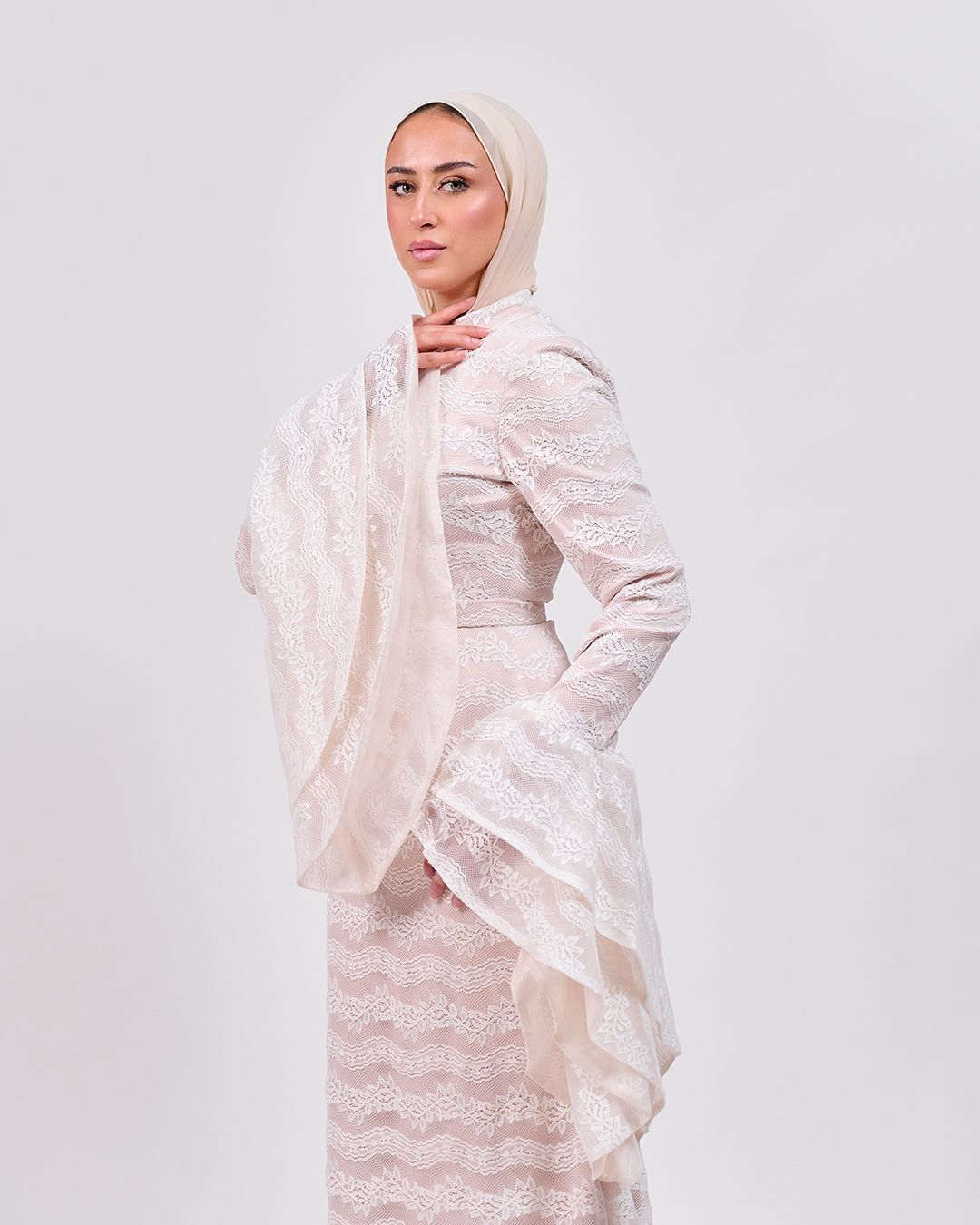 The Flowy Sleeve Dress with Rose Lining