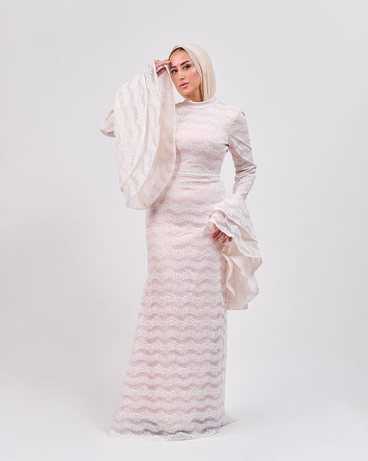 The Flowy Sleeve Dress with Rose Lining