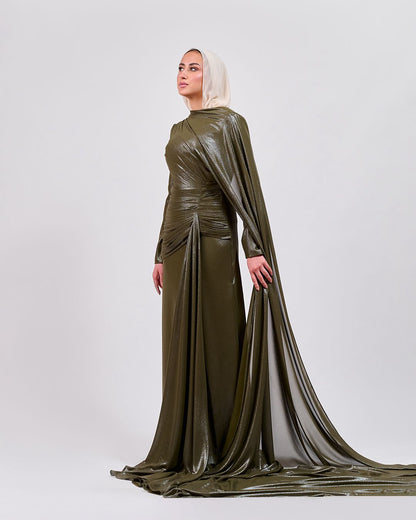The Drape Majesty Dress in Olive