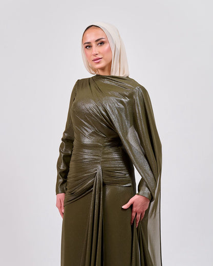 The Drape Majesty Dress in Olive
