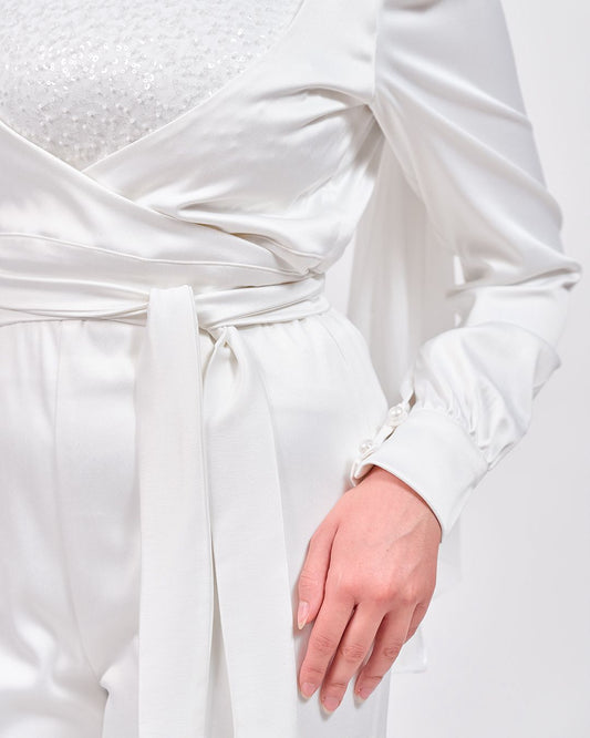 The Silk Light Jumpsuit in Off White