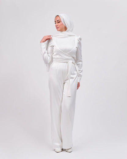 The Silk Light Jumpsuit in Off White