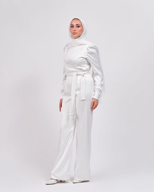 The Silk Light Jumpsuit in Off White