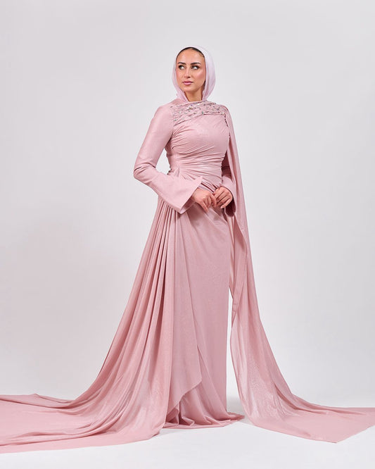 The Crystal Muse Dress in Blush Pink