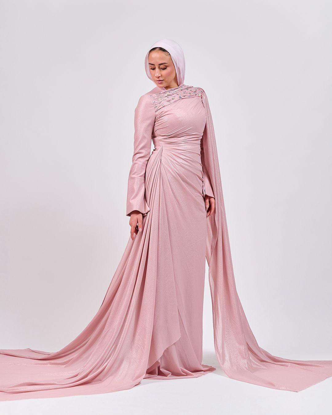 The Crystal Muse Dress in Blush Pink
