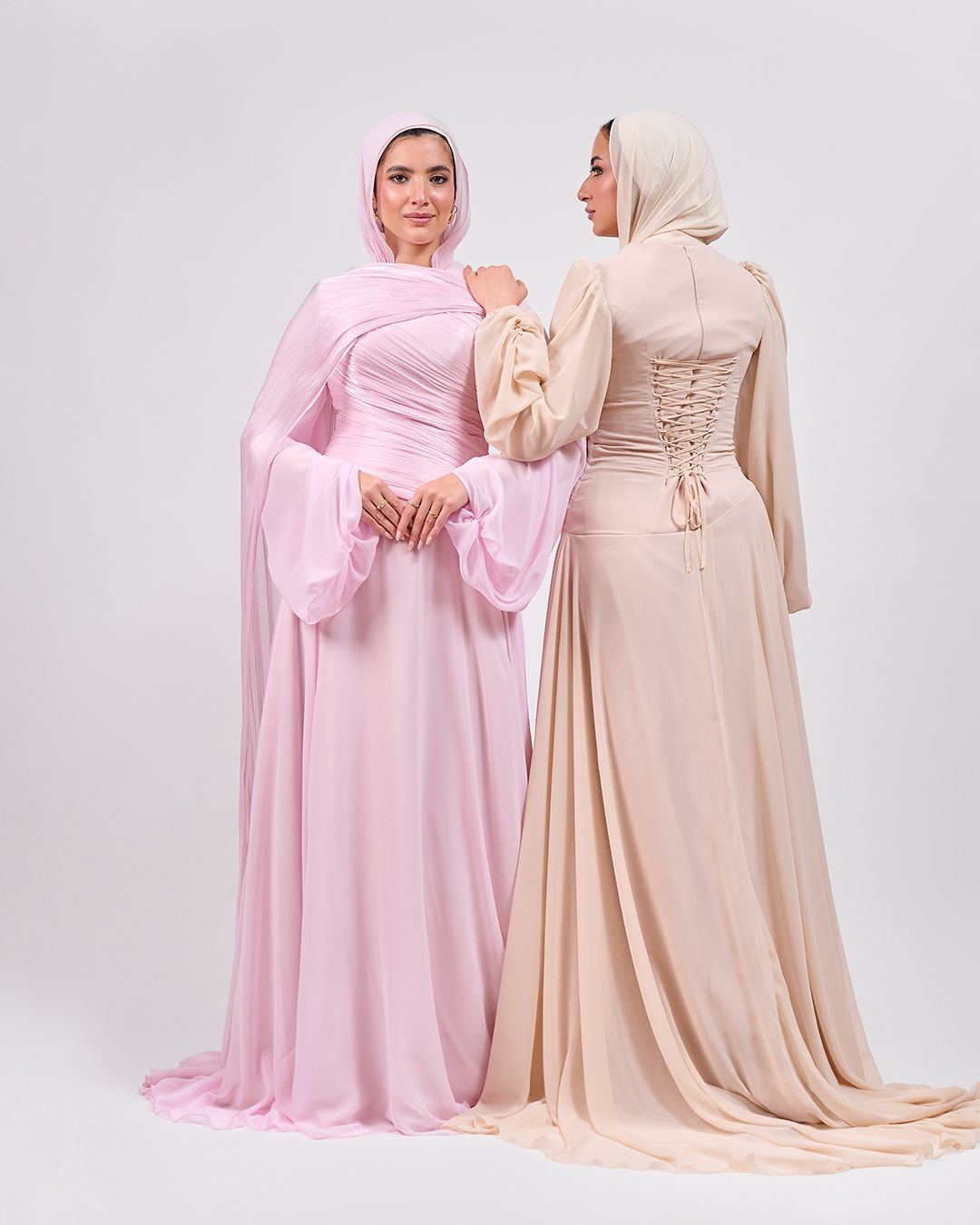 The Serene Drape Dress in Powder Pink – Shoulder Extension