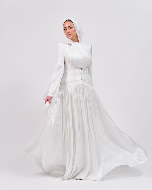 Shape & Flow Dress in Off White