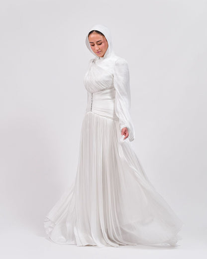 Shape & Flow Dress in Off White