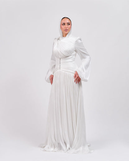 Shape & Flow Dress in Off White