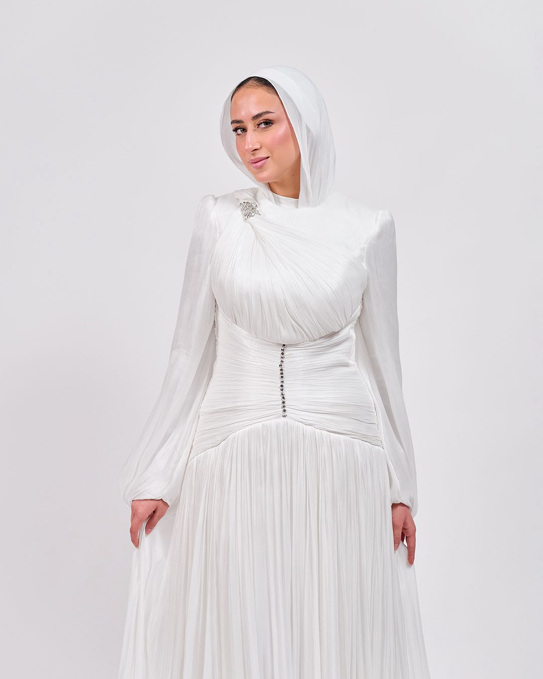 Shape & Flow Dress in Off White