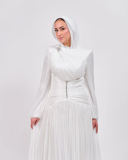 Shape & Flow Dress in Off White