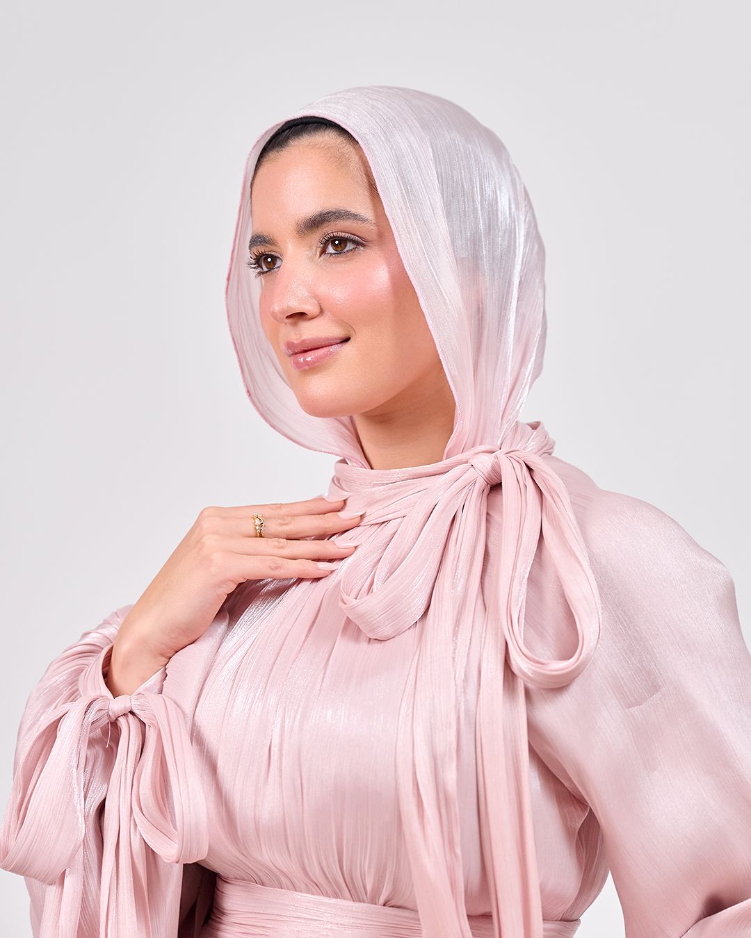 The Whisper Ruffle Dress in Blush Pink