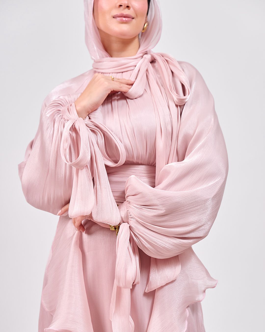 The Whisper Ruffle Dress in Blush Pink