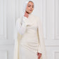 Ivory Aura Statement Cape Dress in Off-White