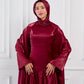 Flowing Grace Statement Sleeve Dress in Burgundy