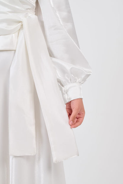Shadow & Shine Soiree Wrap Set in Off-White