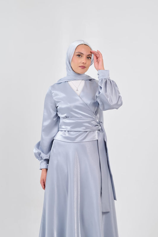 Shadow & Shine Soiree Wrap Set in Baby Blue