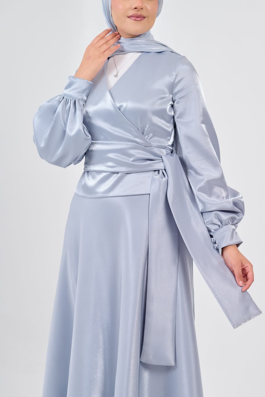 Shadow & Shine Soiree Wrap Set in Baby Blue
