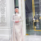 Champagne Satin Soiree Dress with Extension