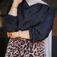 Black Drape Satin Blouse
