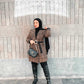 Brown Plaid Winter Jacket