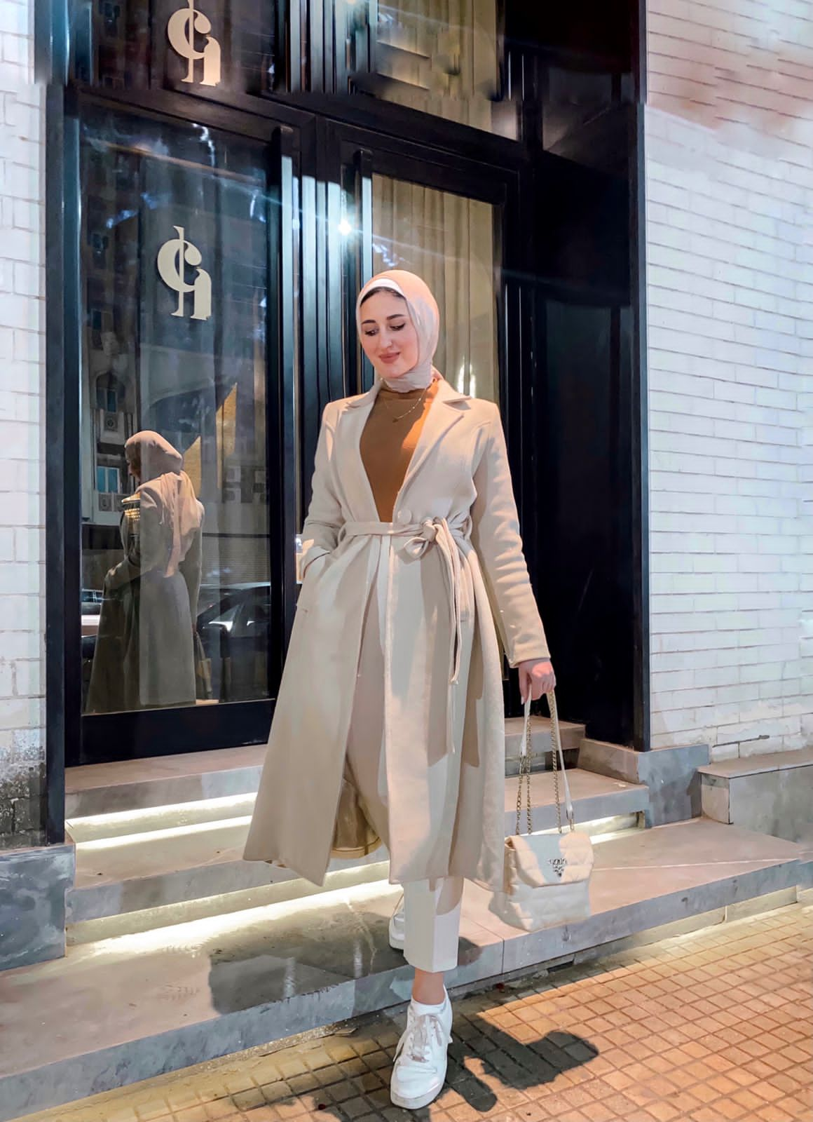 Beige Long Winter Coat