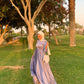 Baby-blue Satin Soiree Dress