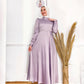 Lilac Satin Soiree Dress