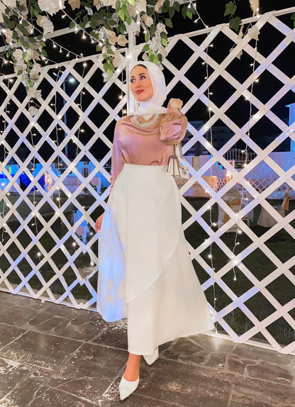 Rose Drape Satin Blouse