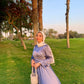 Baby-blue Satin Soiree Dress