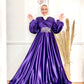 Dark Purple Satin Soiree Dress