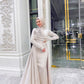 Champagne Satin Soiree Dress with Extension
