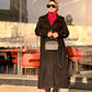 Black Waisted Long Winter Coat
