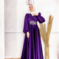 Dark Purple Satin Soiree Dress
