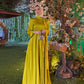 Mustard Satin Soiree Dress