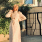 Beige Chiffon Semi-Soiree Dress