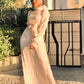Beige Chiffon Semi-Soiree Dress