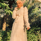 Beige Chiffon Semi-Soiree Dress