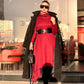 Black Waisted Long Winter Coat