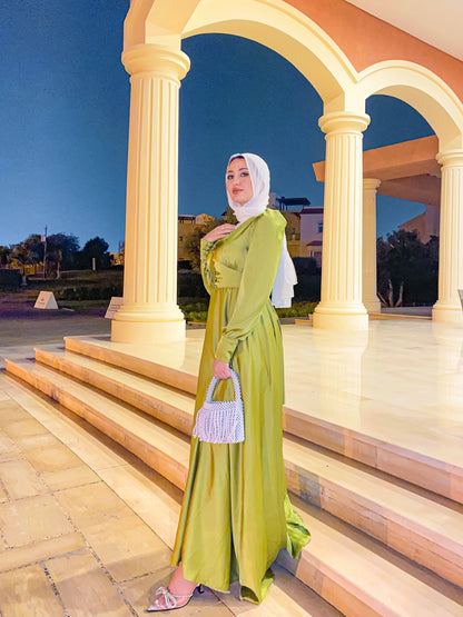 Kiwi Satin Soiree Dress