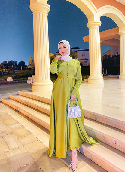 Kiwi Satin Soiree Dress