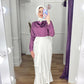 Purple Wrap Ruffle Satin Skirt