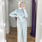 Baby-blue Embroidered Satin Jumpsuit