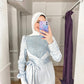 Baby-blue Embroidered Satin Jumpsuit
