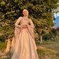 Champagne Royal Soiree Dress with Embroidered Top