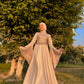 Champagne Royal Soiree Dress with Embroidered Top