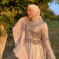 Champagne Royal Soiree Dress with Embroidered Top